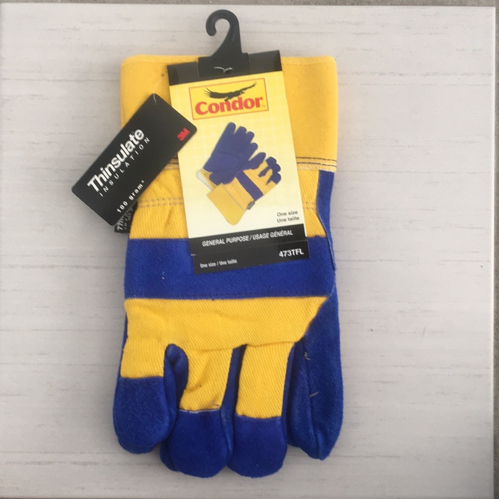 Condor Split Leather Cowhide Heavy Lined Industrial Work Gloves